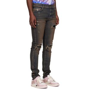 Heavy Washing Nostalgia Style Jeans Pants for Men 2% <b>Stretch</b> <b>Denim</b> <b>Fabric</b> Dark Indigo Men's Jeans - Product Image 2