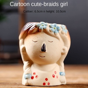 Jardinière succulente en céramique faite à la main avec des personnages <span class=keywords><strong>de</strong></span> dessins animés mignons design Pots <span class=keywords><strong>de</strong></span> fleurs d'intérieur logo personnalisé décor <span class=keywords><strong>de</strong></span> jardin et <span class=keywords><strong>de</strong></span> bureau - Product Image 5