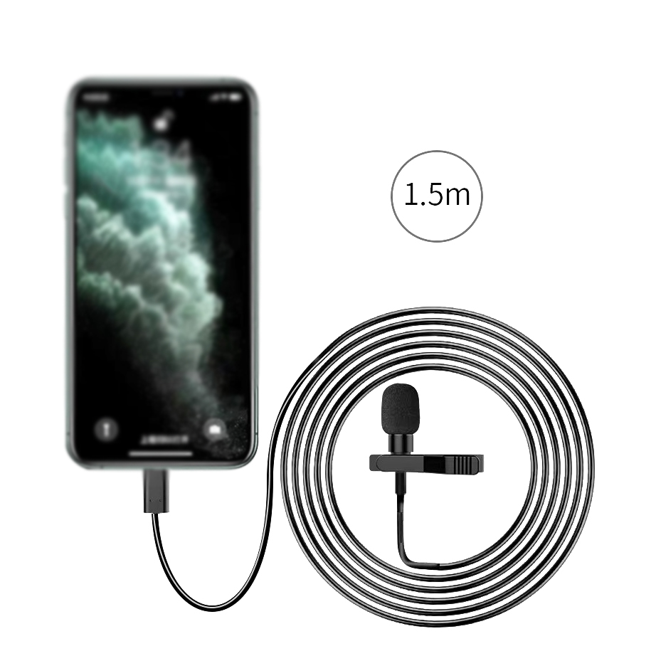 Professional Lavalier Lapel Microphone with 1.5m line Easy Clip On for Recording Interview Video Conference Podcast