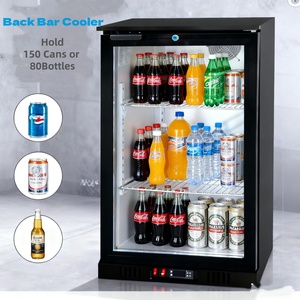 Nuelead Porte en acier inoxydable NE-100C économe en énergie refroidisseur de barre arrière portes coulissantes réfrigérateur sous le comptoir 108L 2 ~ 10 - Product Image 3