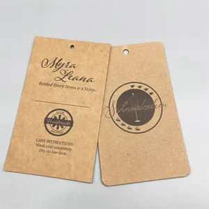 Etiquettes de luxe en papier kraft avec logo personnalisé imprimé Bagages Mariage Etiquette volante à prix vierge Etiquette volante cadeau kraft