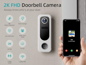 3MP IP65 HD keamanan WiFi Video pintar pintu telepon cincin bel pintu Audio dua arah deteksi gerak Alexa/suara <span class=keywords><strong>Google</strong></span> - Product Image 4