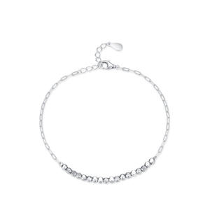 Pulsera de cadena brillante de plata de ley S925, joyería simple y elegante para mujer, versión personalizable en cobre - Product Image 1