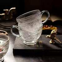 Verres créatifs vintage en relief tournesol, tasses à whisky et café créatives pour la maison, idéales comme cadeau