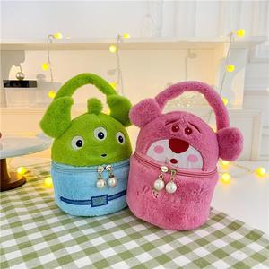 Nouveau mignon chien dessin animé filles multifonctionnel enfants cartable Polyester seau sac à main avec griffe Machine poupée maquillage sac cadeau - Product Image 3