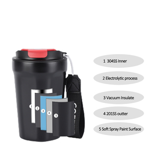 17Oz thép không gỉ đôi Tường Cách Nhiệt Du Lịch cốc cà phê để đi rò rỉ bằng chứng nhiệt cốc cà phê với tay cầm dây - Product Image 4