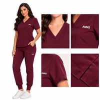 Ensemble de blouses médicales ANNO Plus Size en tissu extensible pour femmes, fabricant de blouses médicales OEM/ODM