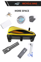 Sac de cadre de vélo jaune imperméable de grande capacité, sac de tube avant triangulaire VTT avec sangle réglable amovible, utilisation en extérieur