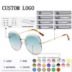 Gafas de Sol Redondas con Marco Metálico, Lentes Degradadas, Estilo Retro Unisex, Ligeras, para Uso Casual - Product Image 4