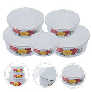Senny Fournisseur Grossiste – Ensemble de Bols de Rangement en Émail Acier, Couvercle en Métal, Assiette à Fruits Décorative, Service de Plats pour Fruits en Émail - Product Image 4