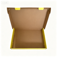 Caja de correo corrugada amarilla de alta gama, ecológica, reutilizable, con logotipo personalizado y asa de cinta.