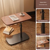 Table d'appoint de canapé à hauteur réglable, table ovale mobile pour collations, pour salon et chambre à coucher