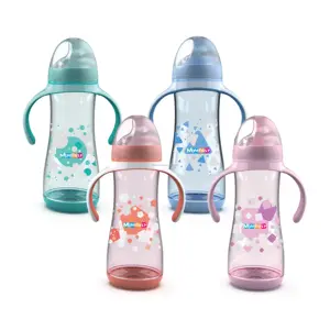 14oz PP Wide-Neck Baby Feeding Bottle With Double Handles New Style Baby Bottle Fashion Baby Feeding Set