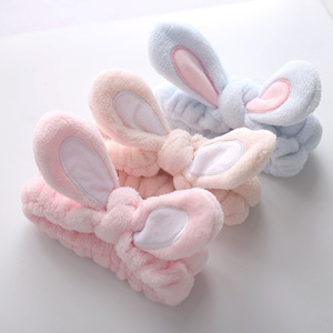 عصابة شعر نسائية أنيقة أنيقة ، ربطة شعر مرنة منفوشة لطيفة لغسيل الوجه ، أكسسوارات شعر على شكل أرنب - Product Image 3