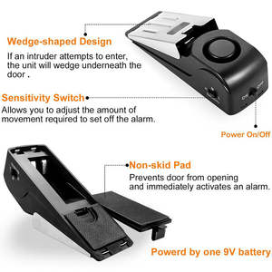 HAOGU, diseño moderno, alarma de parada de puerta portátil, sistema de seguridad inalámbrico de viaje para el hogar, alerta, caja fuerte antirrobo - Product Image 6