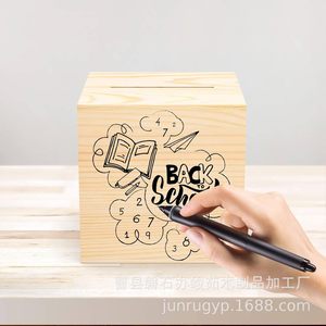 Hucha de madera DIY para niños de 5 a 7 años con diseño de regreso a clases - Product Image 1