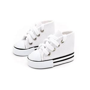 Scarpe per Bambole <span class=keywords><strong>BJD</strong></span> 7,5 CM Direttamente dalla Fabbrica, Sneakers Classiche Gialle con Lacci e Motivo a Pois, Scarpe Casual in Tela - Product Image 5