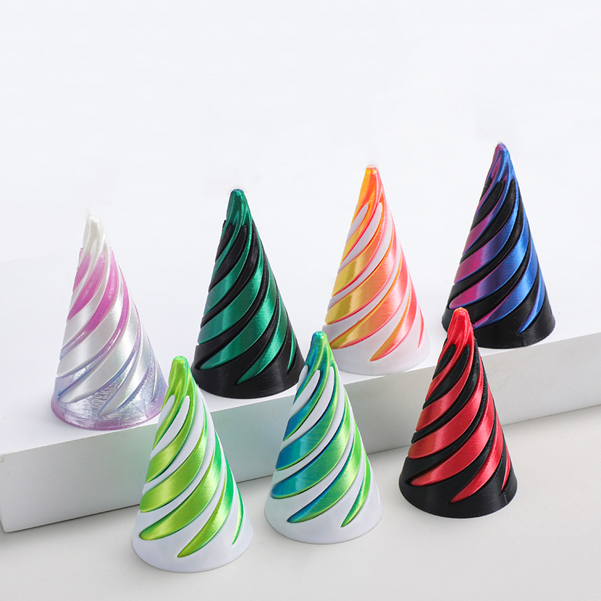 Set De 5 Esculturas De Cono Espiral Imposible, Juguete Antiestrés 3D En PLA Para Niños Y Adultos