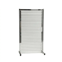 Présentoir Slatwall avec crochets pour chaussettes vêtements chapeau magasin affichage Double face panneau perforé support de sol avec plateau amovible