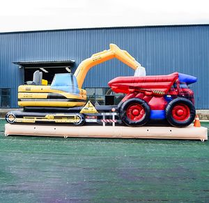 Château gonflable commercial 0,55 mm PVC, parcours d'obstacles gonflable, thème excavatrice, château gonflable pour adultes et enfants - Product Image 2