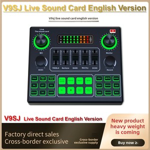 V9 Chuyên Nghiệp Phát sóng trực tiếp thiết bị Card âm thanh xuyên biên giới phiên bản tiếng Anh nguồn nhà máy cho âm thanh nổi tiếng Internet - Product Image 6