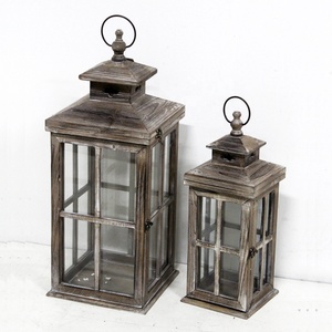 Farol <span class=keywords><strong>de</strong></span> Vela <span class=keywords><strong>de</strong></span> <span class=keywords><strong>Madera</strong></span> Rústico Vintage Luckywind - Product Image 2