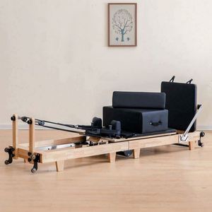 Oferta Especial: Reformer de Pilates Plegable de Acero al Carbono, Portátil, Duradero y Fácil de Usar, Marca Mairun, Color Blanco, con Estuche de Madera para Entrenamiento del Core - Product Image 1