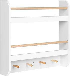 Kids Bookshelf <strong>Wall</strong> Mounted, Shelving <strong>Unit</strong> 2-Tier, <strong>White</strong> <strong>Shelves</strong> for <strong>Wall</strong> - Product Image 3