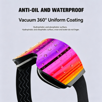 Masque de ski magnétique relevable avec protection UV400, verres miroir, anti-buée, étanche, coupe-vent, vision large 120°, logo personnalisé OEM