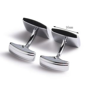 Mancuernillas Metálicas con Forro para Camisa de Hombre, Estilo Vintage, Color Rojo, Forma Cuadrada - Product Image 3