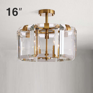 Lámpara Colgante de 30 Pulgadas para Isla de Cocina o Comedor, Estilo Americano, Lujosa, Dorada, con Cristales K9 Redondos, Moderna - Product Image 2