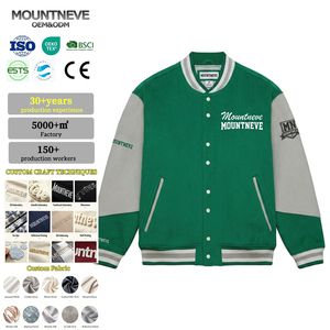 Giacca da Baseball Classica da Uomo OEM ODM con Patch in Ciniglia, Bottoni a Pressione, Bordi a Costine, Stile Urbano Hip Hop alla Moda - Product Image 1