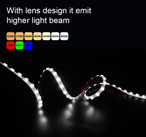 Cao hiệu quả quang TPU LED Strip ánh sáng linh hoạt 56LEDs/M 64LEDs/M ip62 không thấm nước 14.4 wát/mét Đồng cơ thể với điều khiển bằng giọng nói - Product Image 2