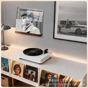 Wooden <b>Wall</b> Mounted Record Rack Brown 1 Layer Storage For <b>Vinyl</b> CDs Books Living Room Display Shelf - Product Image 2