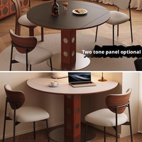 Table à manger en bois massif de style Bauhaus, table ronde variable, nouvelle table carrée rétractable américaine ronde 2025