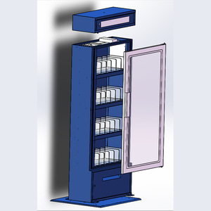 Shared Bookshelf Four Layers Stainless Steel Standing Type Office Storage Multifunction Rectangle A10 - Product Image 5