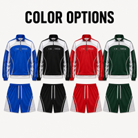 Ensemble de survêtement IKDEER personnalisé à blocs de couleur, haut à col montant et demi-zip avec short à cordon de serrage pour le sport, la rue et le quotidien