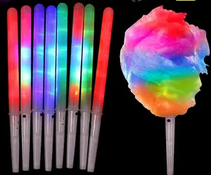 Food grade Reusable Function Modes LED Cotton Candy Glow Cones Cotton Candy Sticks for neon birthday party bars concerts