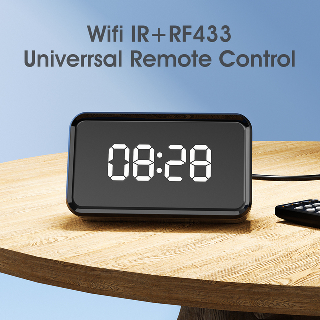 Tuya WiFi Universal IR Remote Control with Time Display RF433 Smart Home Infrared Controller for Air Conditioner TV DVD