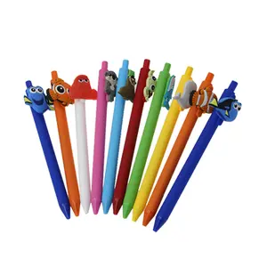 Kişiselleştirilmiş okyanus hayvanlar kalemler okul araçlar geri çekilebilir epoksi silikon tükenmez kalemler Promo hayvanat bahçesi özel klip şekilli kalem
