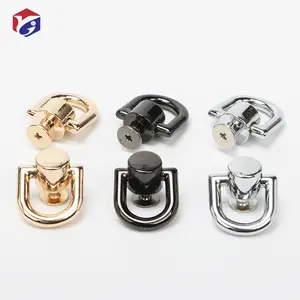 D Ring Stud Screw Ball for DIY Leather Purse Backpack Belt Craft Decoration 180 Degree Rotatable Ball Post Head Buttons