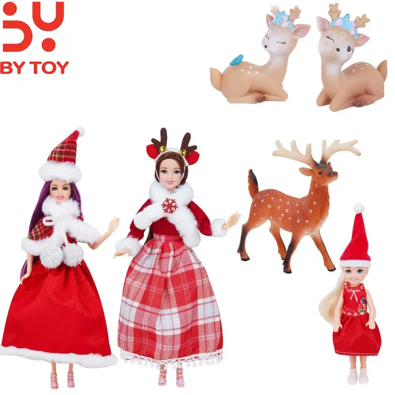 2022 BSCI Amazon Hot 11,5 Zoll Juguetes de Navidad Barbie Puppe Weihnachts geschenk Mädchen Prinzessin Anzug Bobby Dolls Pretend Play Toys