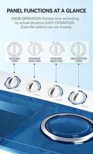 <span class=keywords><strong>Lavadora</strong></span>/Secadora Semiautomática de Gran Capacidad, Ahorradora de Energía, de Doble Tina, Todo en Uno, para Uso Doméstico y Hotelero, con Función de Deshidratación - Product Image 3