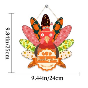 Décoration murale de Thanksgiving pour la sécurité des enfants, motif dinde et citrouille, avec logo personnalisé pour porte d'entrée - Product Image 4