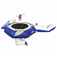 Trampolín Acuático Inflable de PVC Comercial THL, Popular, con Tobogán, Diseño Redondo, Flotante, 2m, Multifuncional, con Logotipo Personalizado