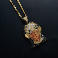 Kalung Liontin Wanita Bertopeng Grosir dengan Micro Pave CZ Perhiasan Hip Hop