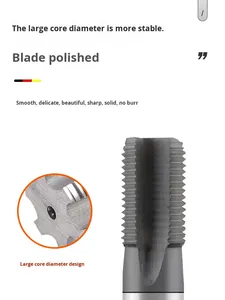 Maschio per Filettatura Tubi Dritti in Acciaio al Tungsteno ad Alta Durezza, Standard Americano e Britannico, NPT/G/PT/RC Conico - Product Image 4