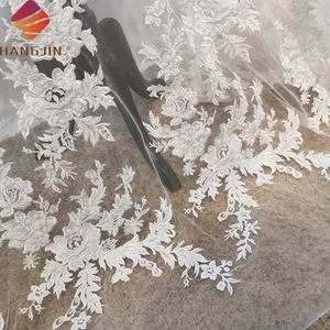 1 <span class=keywords><strong>yard</strong></span> Nàng Tiên Cá đính cườm ren vải tự làm may hoa 3D thêu <span class=keywords><strong>sequin</strong></span> ren vải cho váy Cưới Làm - Product Image 5