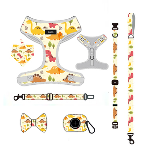 2024 kustom 5-in-1 Set harnes hewan peliharaan lembut bernapas kulit ukuran XS dapat disesuaikan tali kekang keamanan anjing untuk pemilik hewan peliharaan - Product Image 4