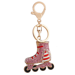 Avrupa amerikan elmas-encrusted paten küçük emtia araba kolye toptan Metal anahtarlıklar için küçük hediye - Product Image 1